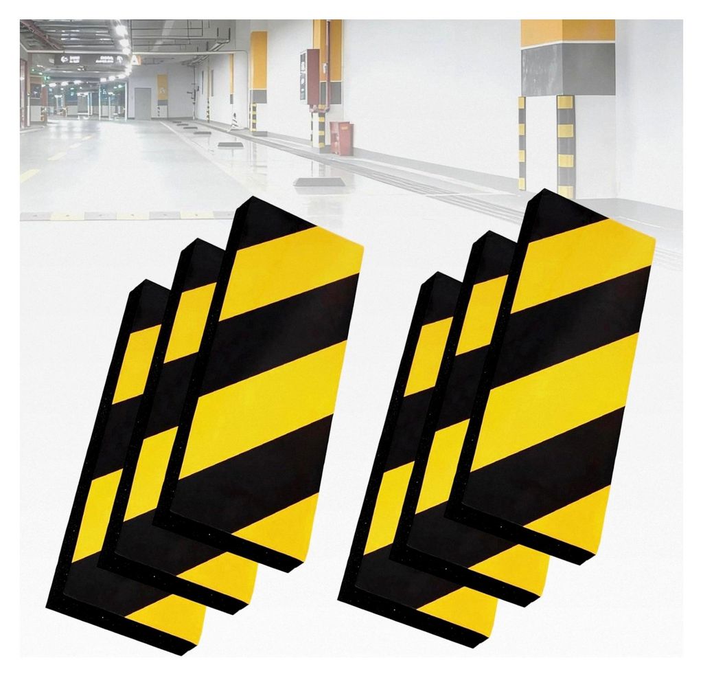 6 Stück Garagen Wandschutz, Kantenschutz für Garage 30 x 10 x 1,8 cm, selbstklebender Türkantenschoner aus Gummi-Schaumstoff für Auto und Garag...