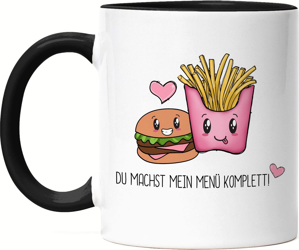 Du Machst Mein Menü Komplett Tasse Schwarz Valentinstag Freundin Freund Süß Geschenkidee Paar Liebe Couple Jahrestag