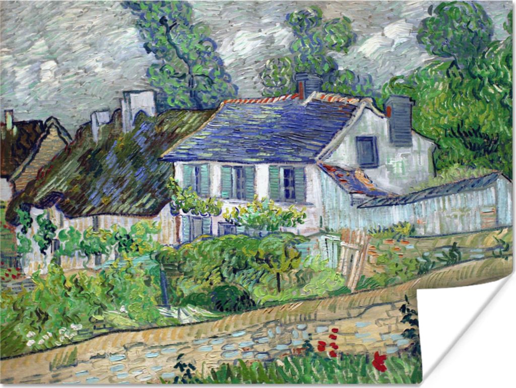 MuchoWow Poster Haus in Auvers - Vincent van Gogh 120x90 cm - Wandbild