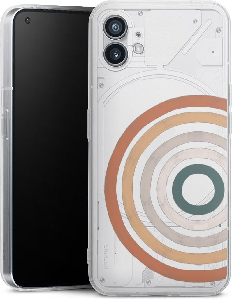 DeinDesign Handyhülle für Nothing Phone 1 Silikon Hülle Case Smartphone Schutzhülle Kreise Regenbogen Wasserfarbe