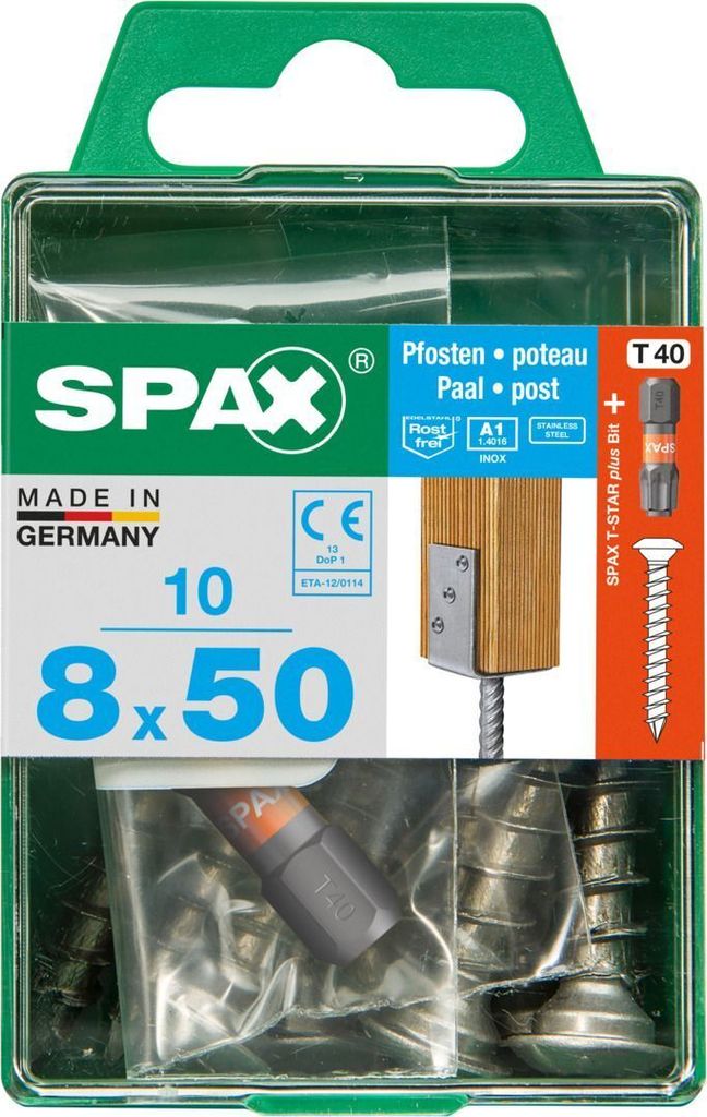 Spax Pfostenschrauben 8.0 x 50 mm TX 40 - 10 Stk. Produktbild 