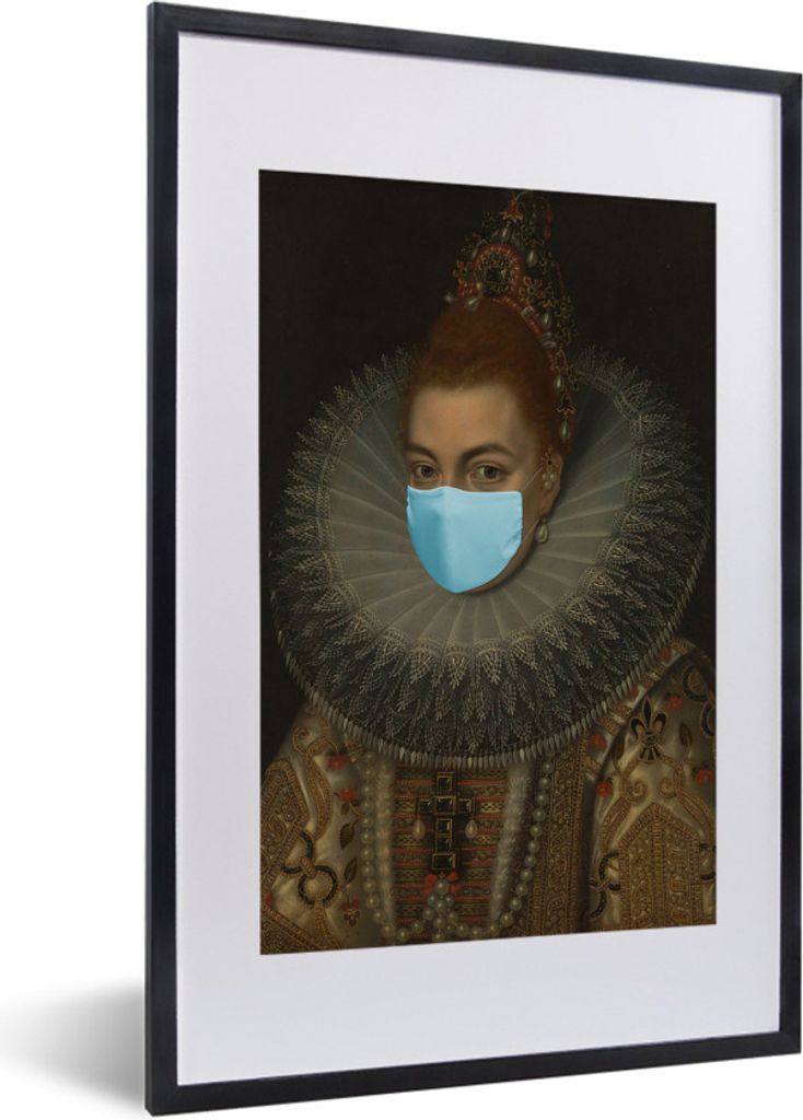 MuchoWow MuchoWow Gerahmtes Poster Isabella Clara Eugenia - Frans Pourbus - Mundharmonika 40x60 cm - Poster mit zchwarzem Bilderrahmen - Poster...