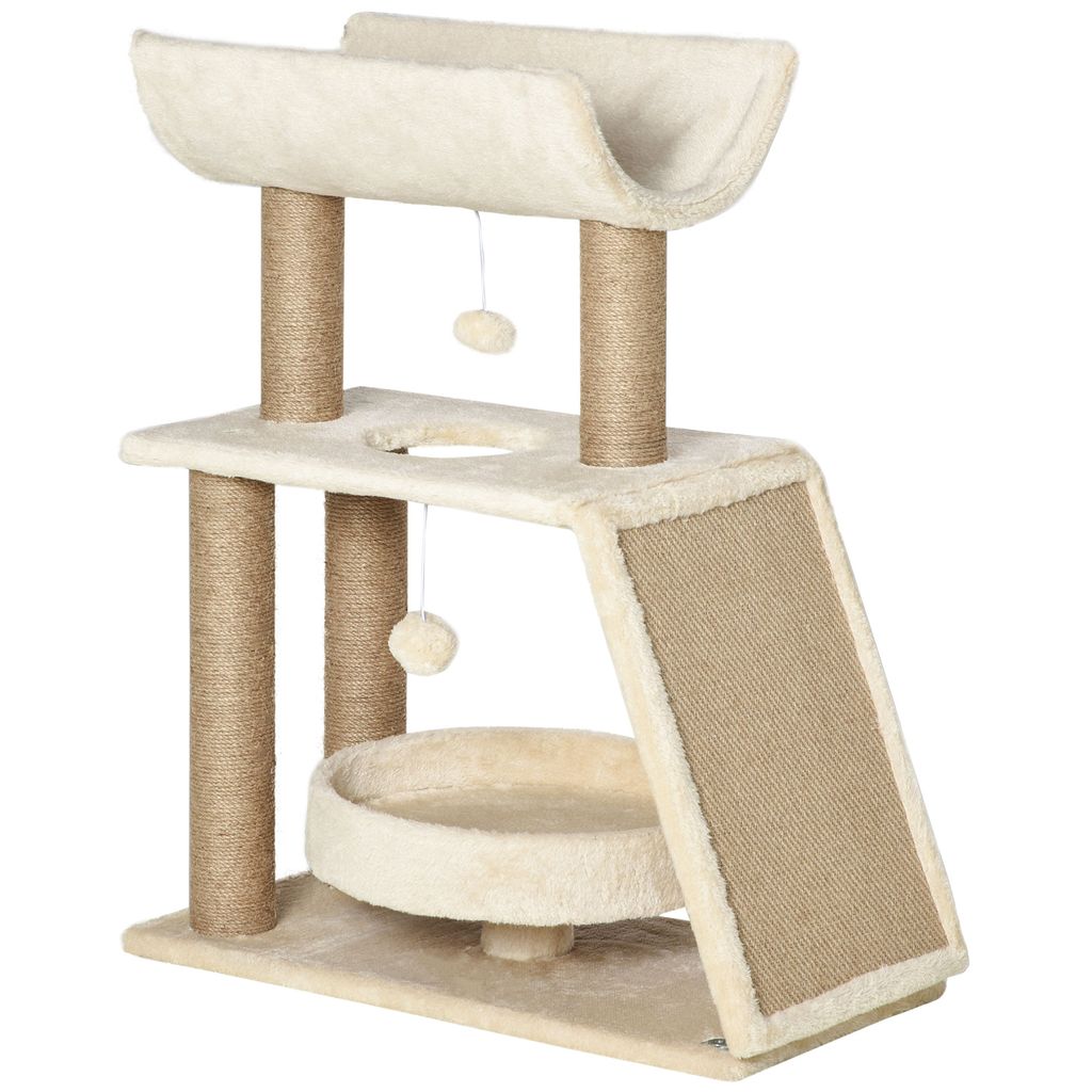 PawHut Cat tree design cosy chic multi-equipment activity Obrázok produktu 