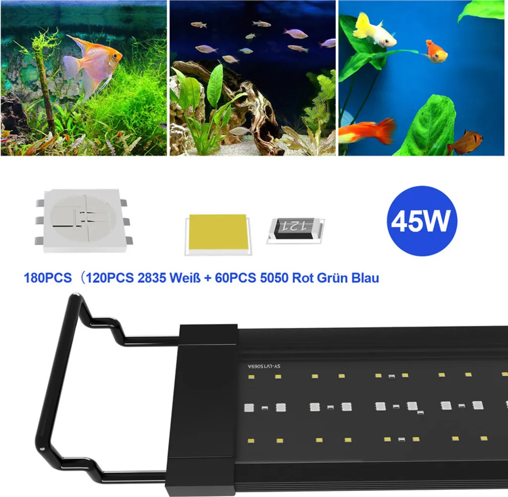 Éclairage Aquarium LED Flexible 120-150cm Solution RGB pour Grand Bac - 6