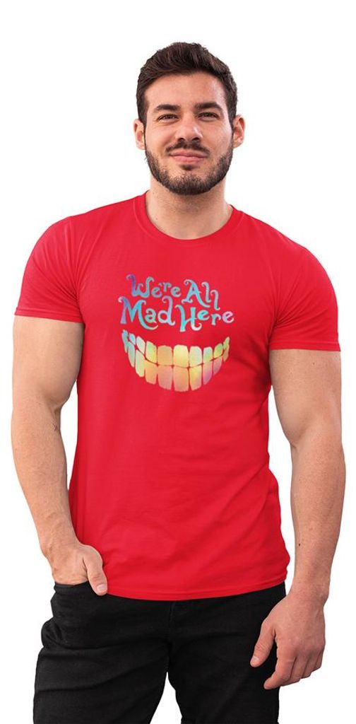 D&B Uni Polo MO00081 Were All Mad Here Rot-Größe 4XL