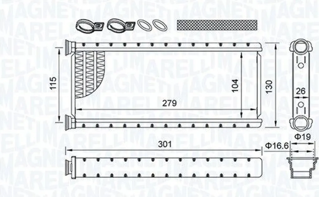 Magneti Marelli 350218514000 Radiateur de Chauffage Opel Grandland X
