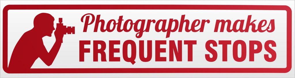 Kiwistar Frequent Stops Fotograf Magnetschild Schild magnetisch - 45cm Rot - reflektierend - Magnetfolie für Auto PKW Kfz