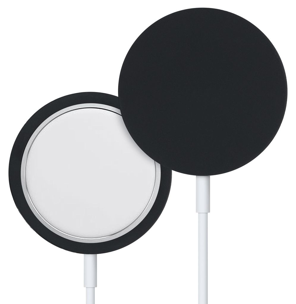 kwmobile Silikon Case kompatibel mit Apple MagSafe Charger Pad - Ladegerät Hülle - Charger Schutzhülle in Schwarz
