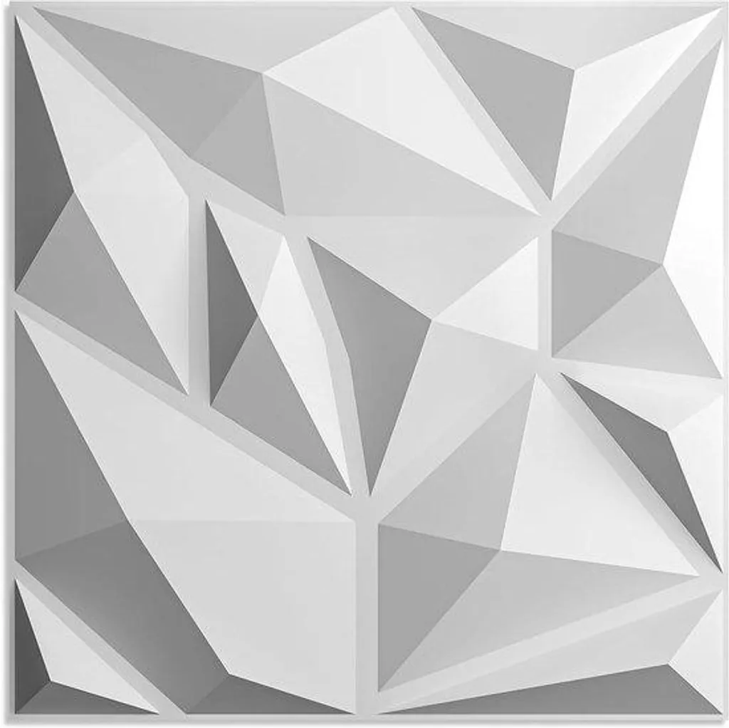 Dalle Murale 3D PVC Blanc 30x30cm - Lot de 20 Panneaux Haute Résistance