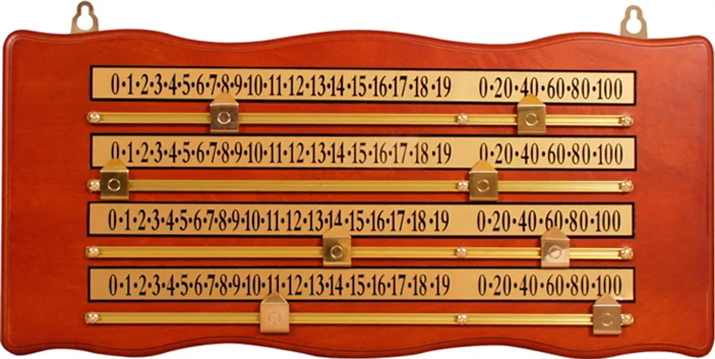 Tableau de Score Snooker pour 4 Joueurs - Marqueur Manuel 50x23 cm