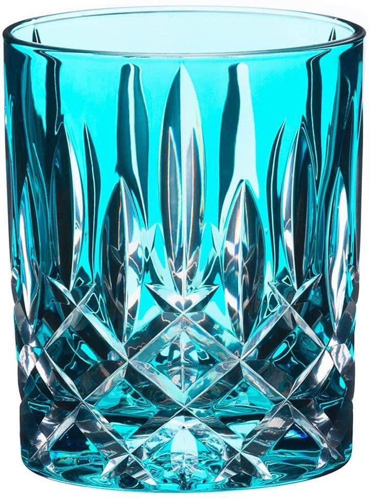 Riedel Vorteilset 12 x 1 Stück RIEDEL Laudon Tumbler Turquoise 1515/02S3T und 4 EKM Living Trinkhalme aus Edelstahl