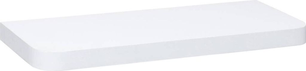 A white rectangular object with rounded edges, presented on a white background.