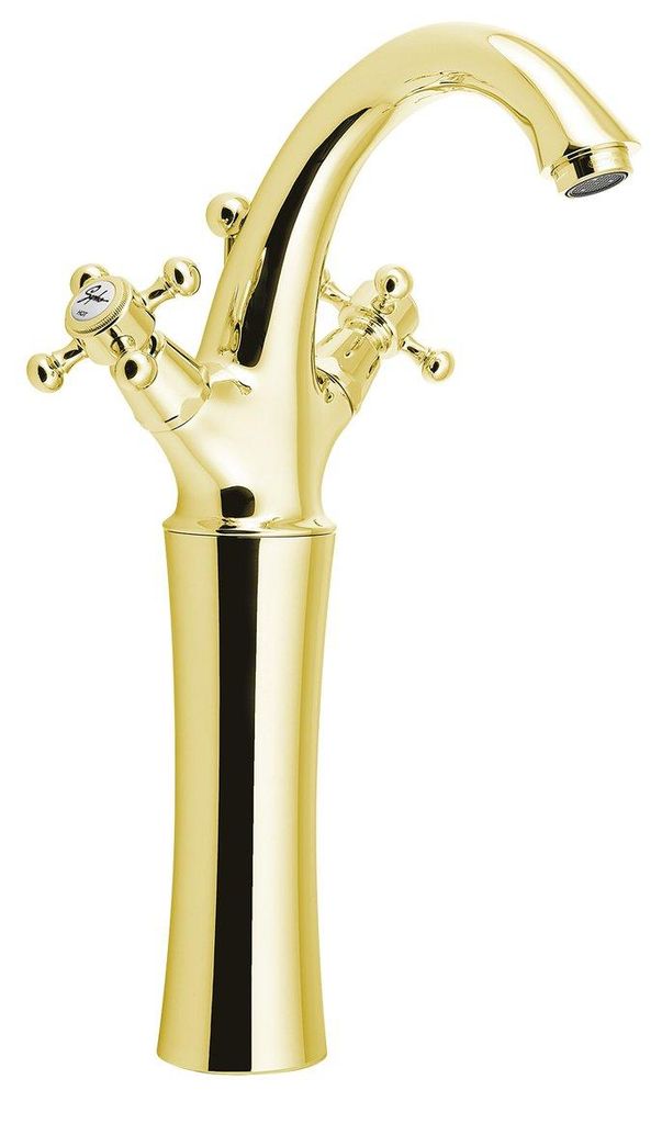Sapho ANTEA Waschtischarmatur, hoch, mit Ablaufgarnitur, Höhe 300mm, Gold