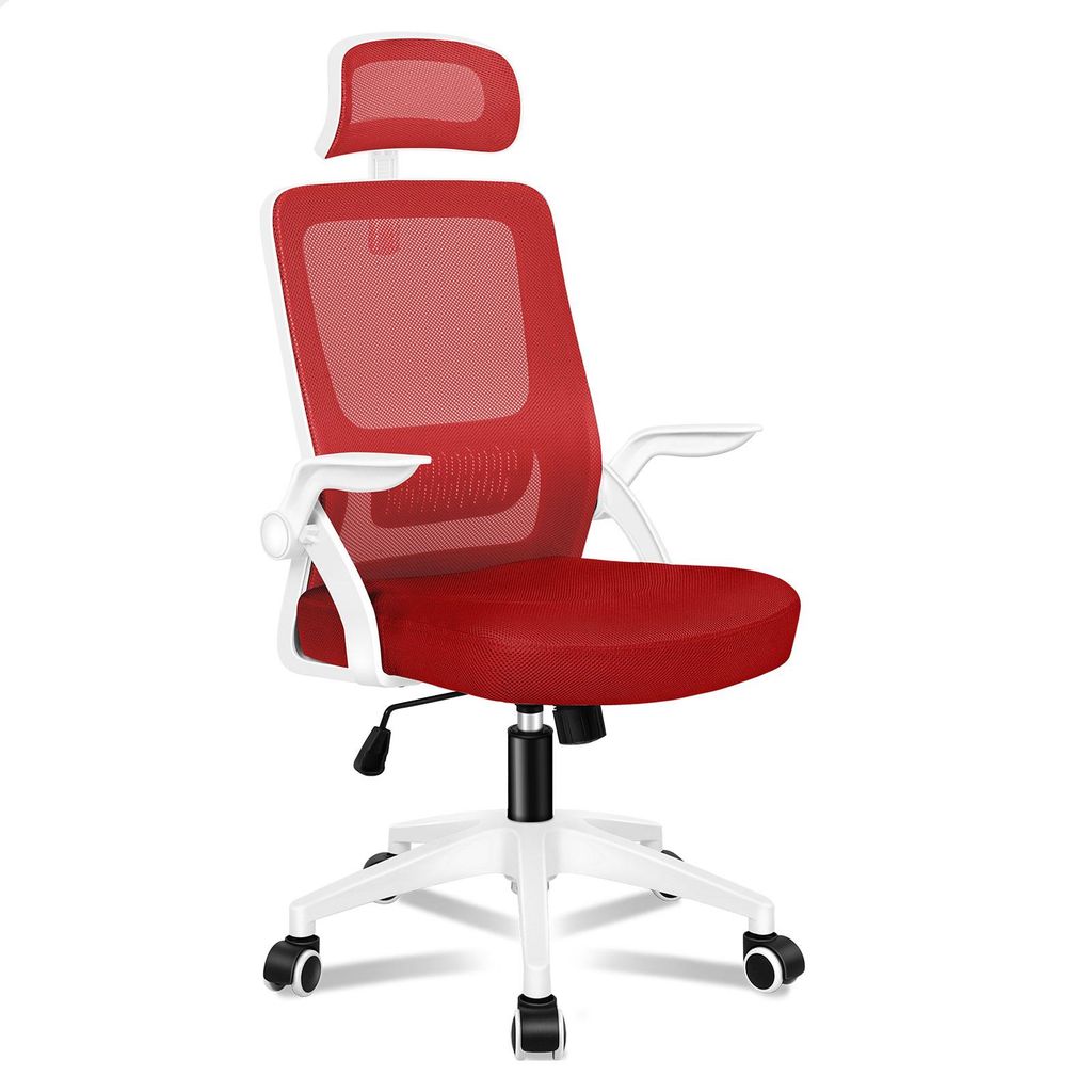 ALFORDSON Büro-Schreibtischstuhl, ergonomisch für Heimbüro, Computer-Netzstuhl mit dynamischer Lordosenstütze, Kopfstütze, hochklappbare Armle...