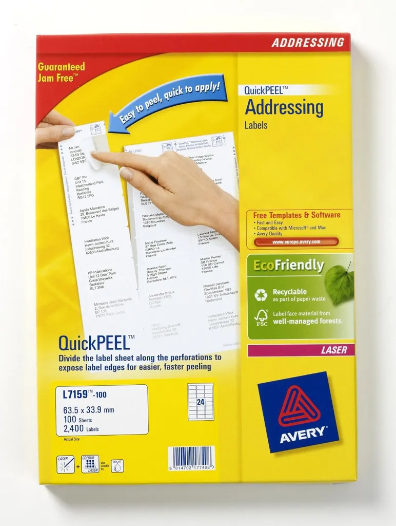 Étiquettes d'Adresse pour Publipostage et Mailing Avery L7159 Blanc Mat