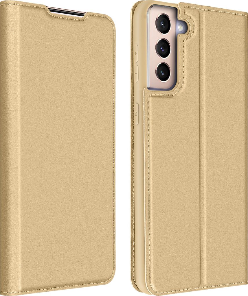 Klappetui mit Kartenfach & Standfunktion Samsung Galaxy S21 Plus – Gold