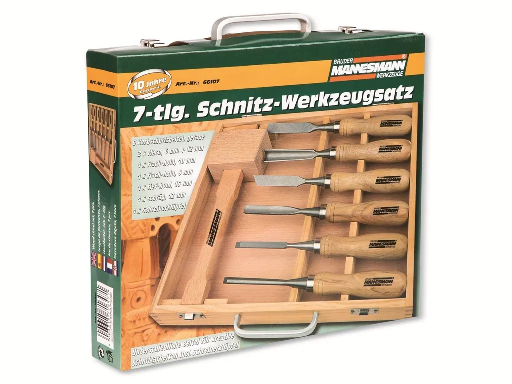 Set de gouges de sculpteur sur bois 7 pièces pour modelage et relief - 7