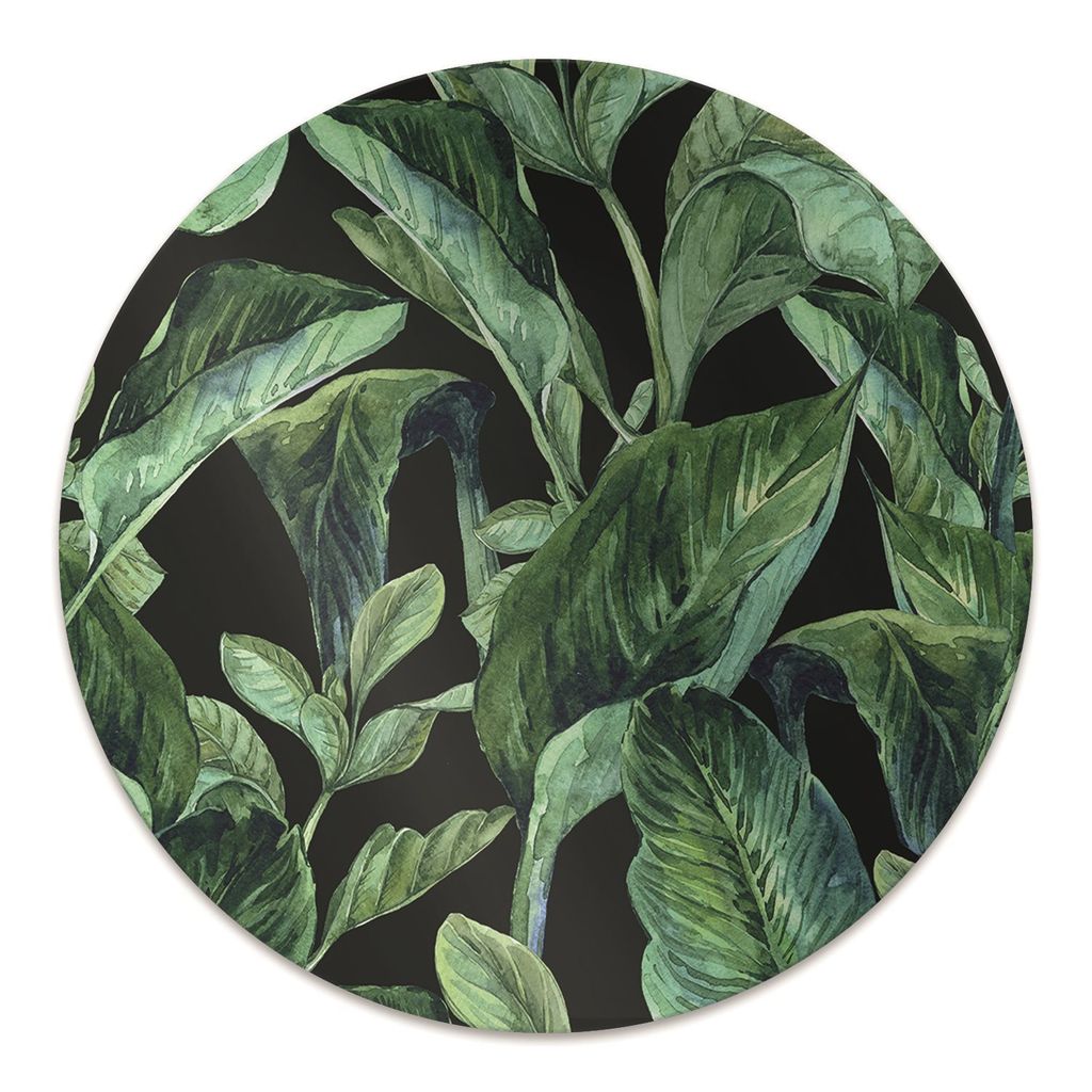 Rundmatte - Stuhlunterlage Bürostuhlunterlage - Rund Ø 100 cm - Bodenmatte - Fußmatte - Tropische Vegetation