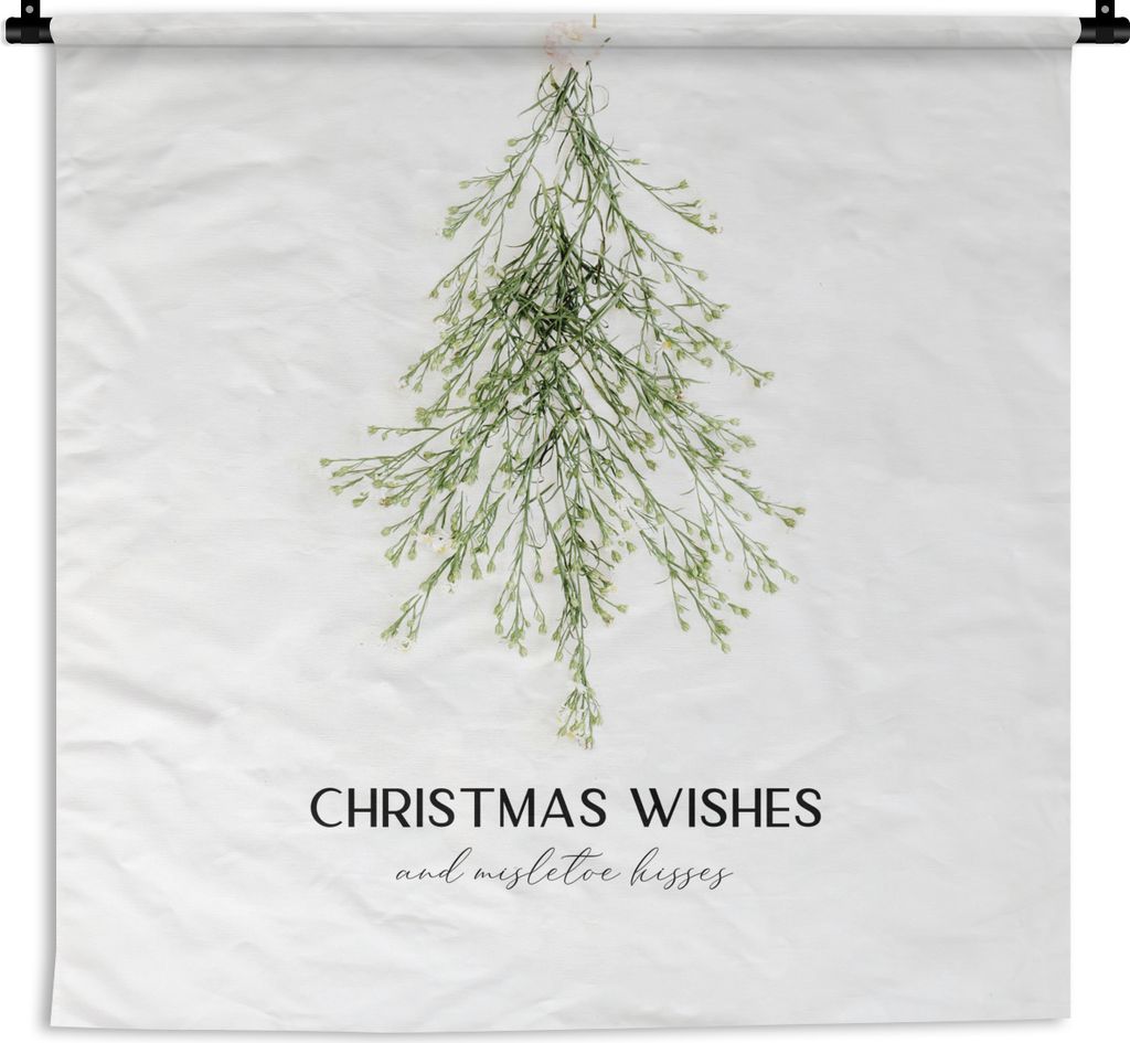 MuchoWow Wandteppich Wandbehang Winter - Baum - Mistelzweig 150x150 cm Tapisserie Dekoration Wandtuch - Wohnaccessoires - Modernes