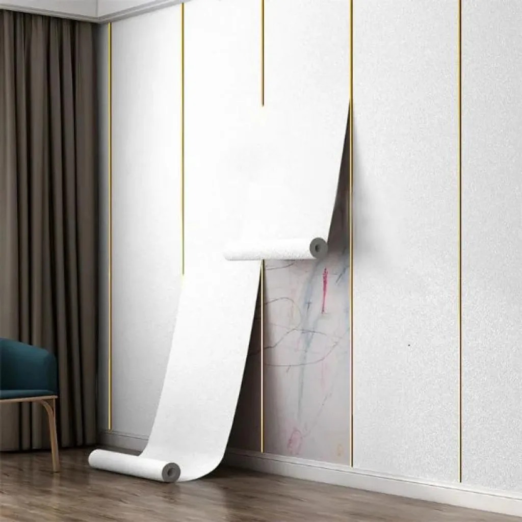 Papier peint 3D imperméable blanc diatomée autocollant grand format - 2