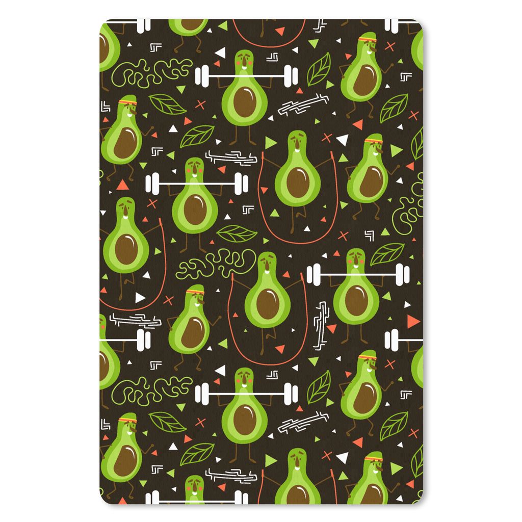 MuchoWow Mauspad Mousepad Avocado - Fitness - Muster 18x27 cm - Mousepads - Maus Mat - Pad - Mausunterlage