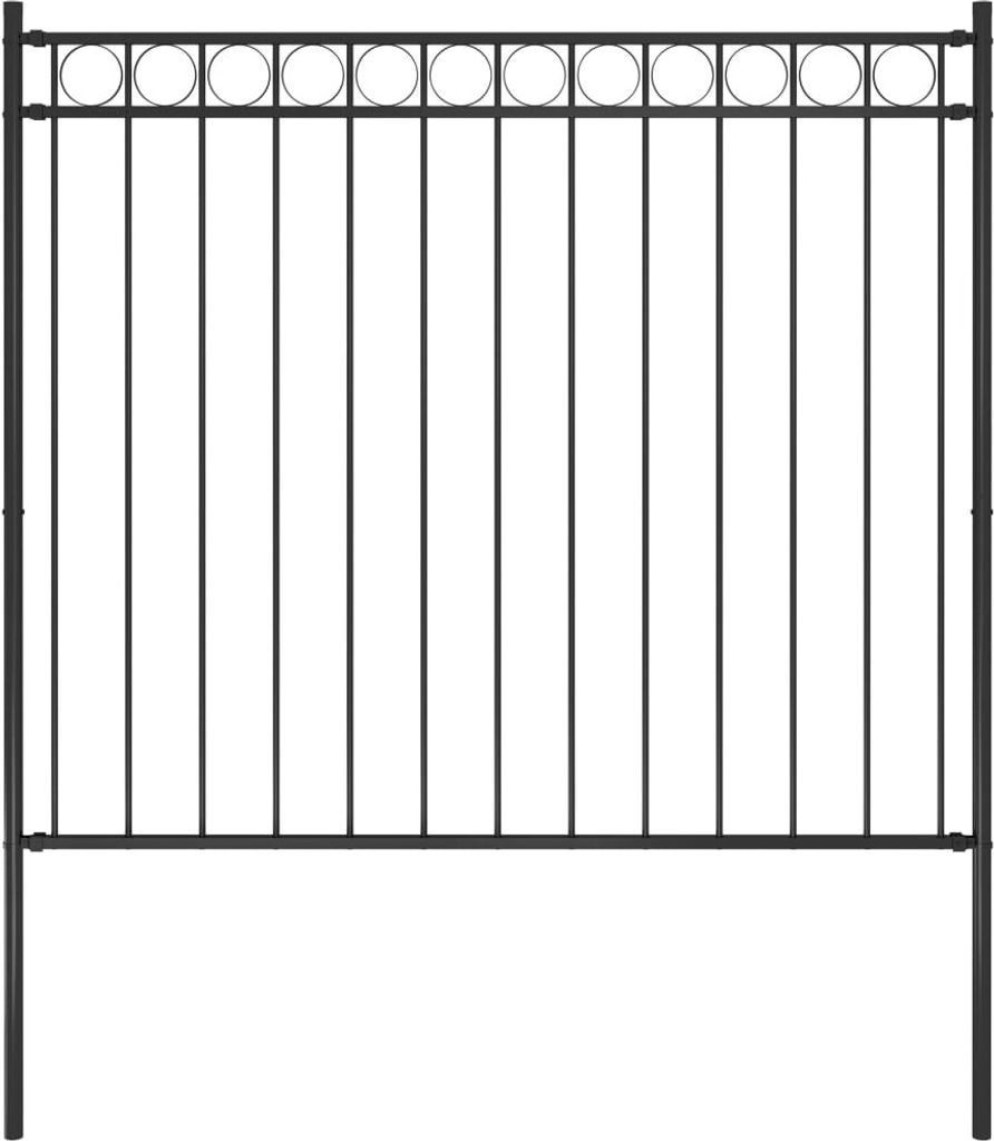 The Living Store Gartenzaun Stahl 1,7x1,5 m Schwarz