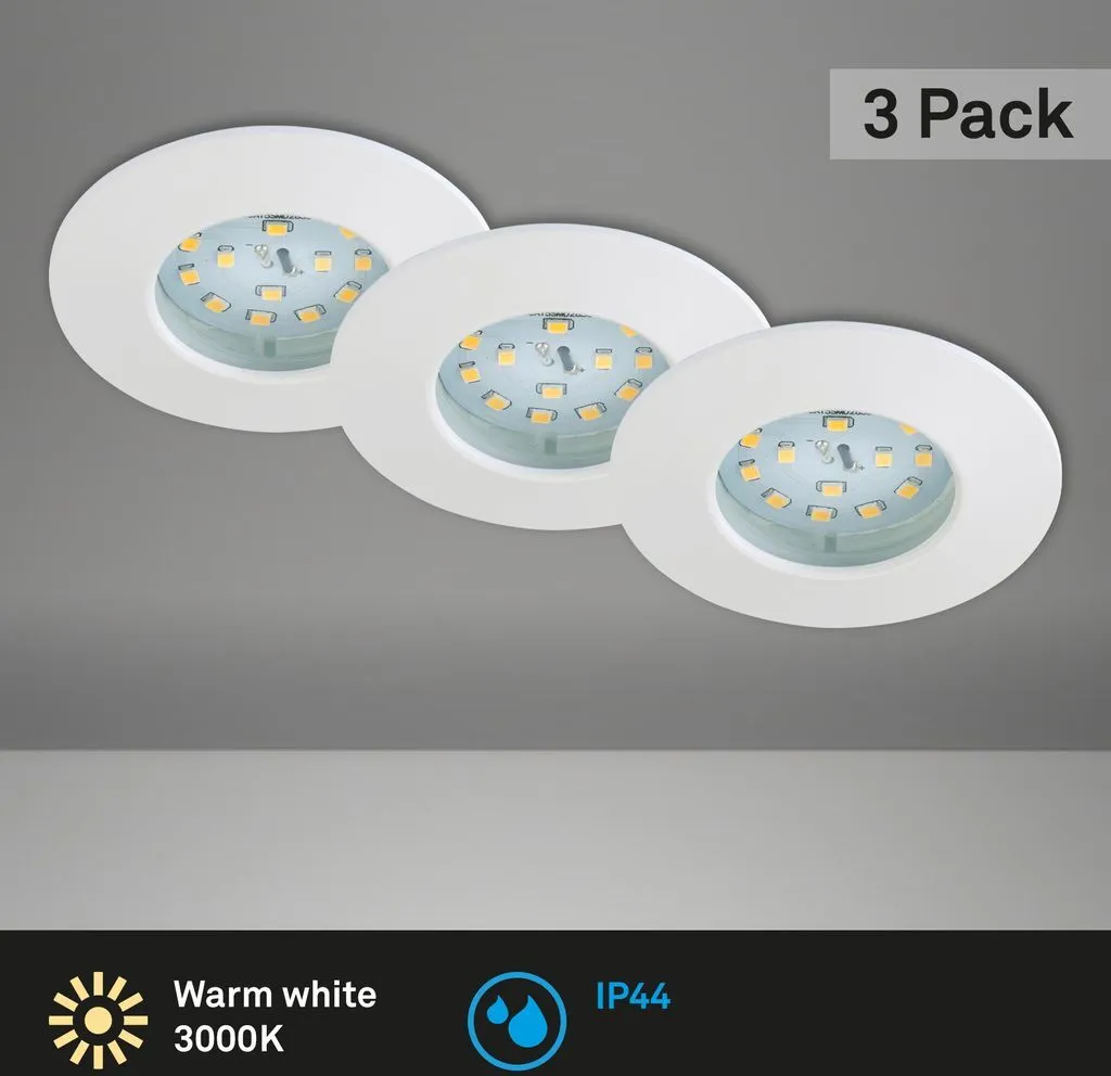 Kit 3 Faretti LED 5W IP44 Bianco 3000K | Risparmio Energetico Ø60mm