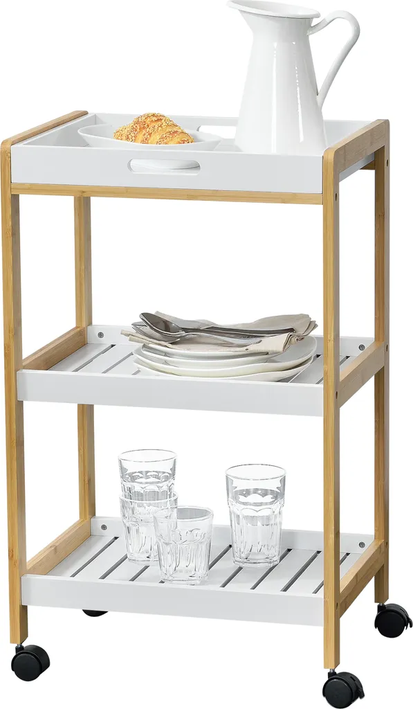 Carrello Laterale Salvaspazio it.casa - Carrello Multiuso Bianco