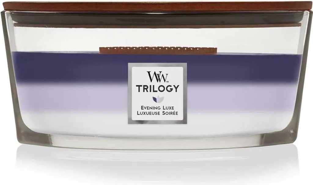 Bougie parfumée WoodWick Evening Luxe ambiance feu de cheminée