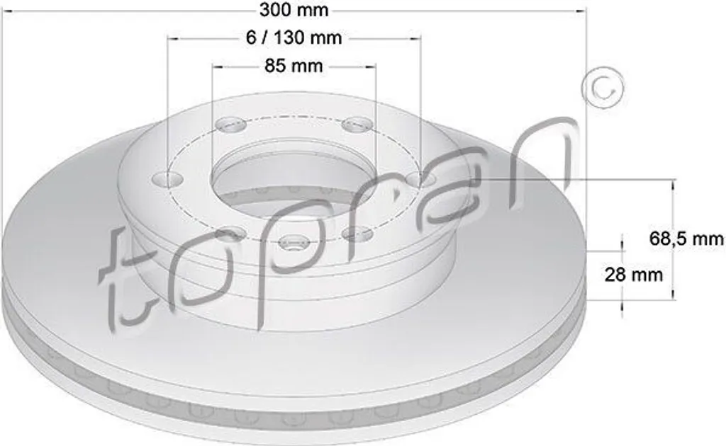 Disque de frein avant TOPRAN 111 652 pour utilitaire Sprinter W906