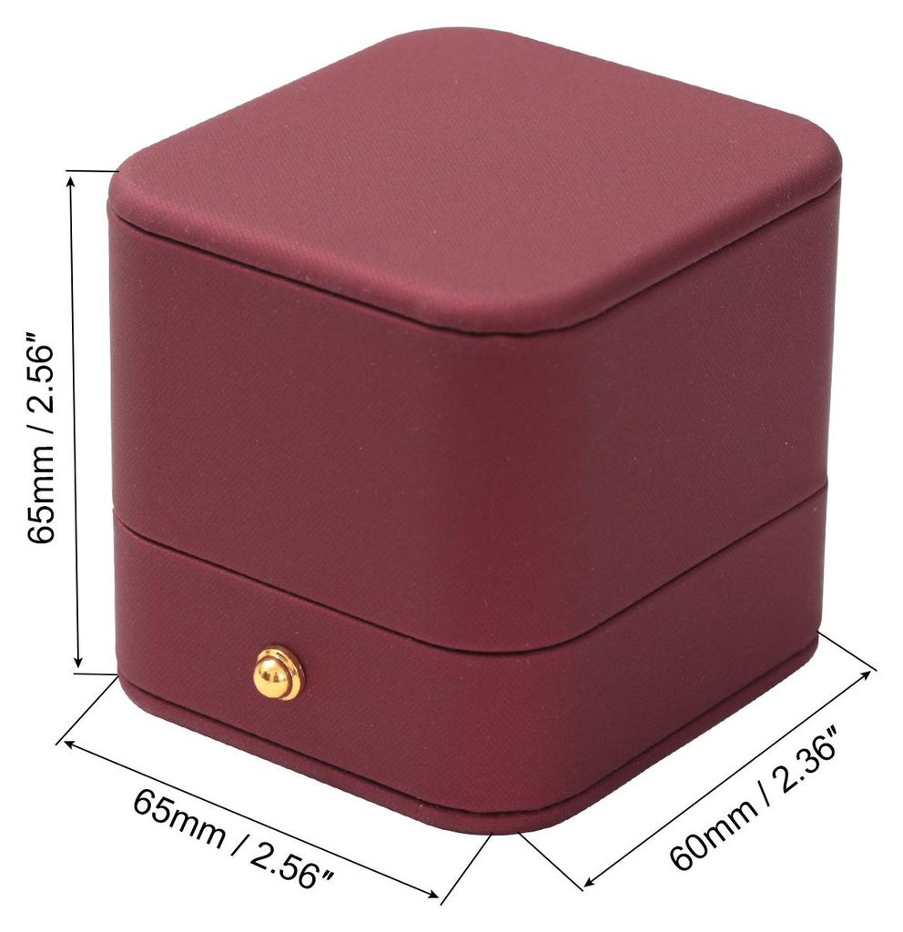 Samt Ring Box Einzel Slot Hochzeit Ring Box Vintage Schmuck Halterung fš¹r Verlobung Antrag Zeremonie Jahrestag Rot
