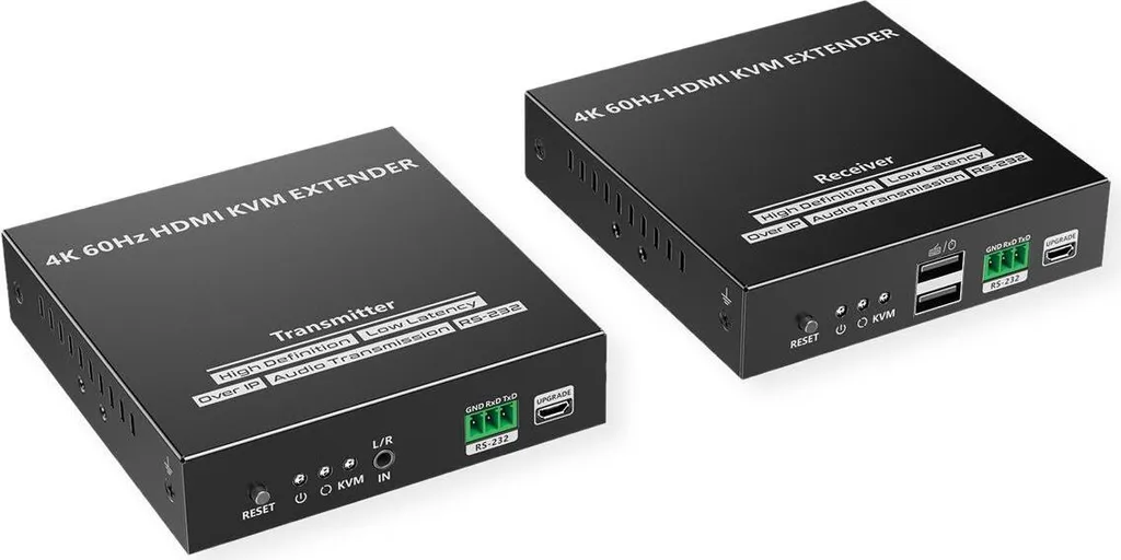 VALUE Prolongateur KVM via IP ipcolor USB HDMI 4K60Hz 120m - Noir