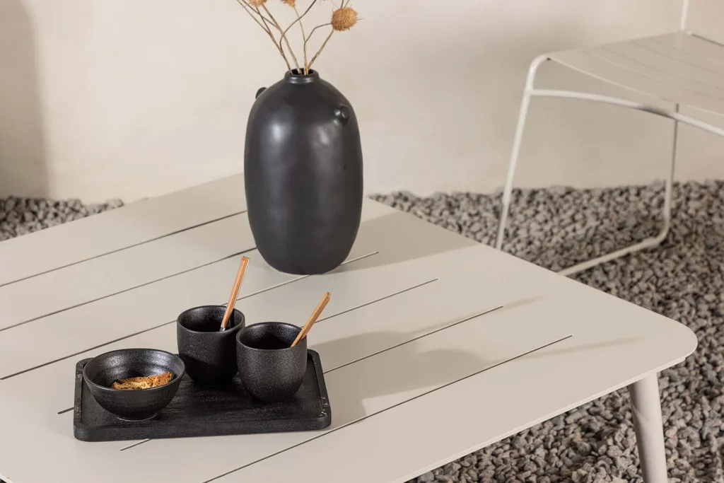 Table Basse d'Extérieur pour Terrasse Beige 90cm Lina - Espace Convivial - 4