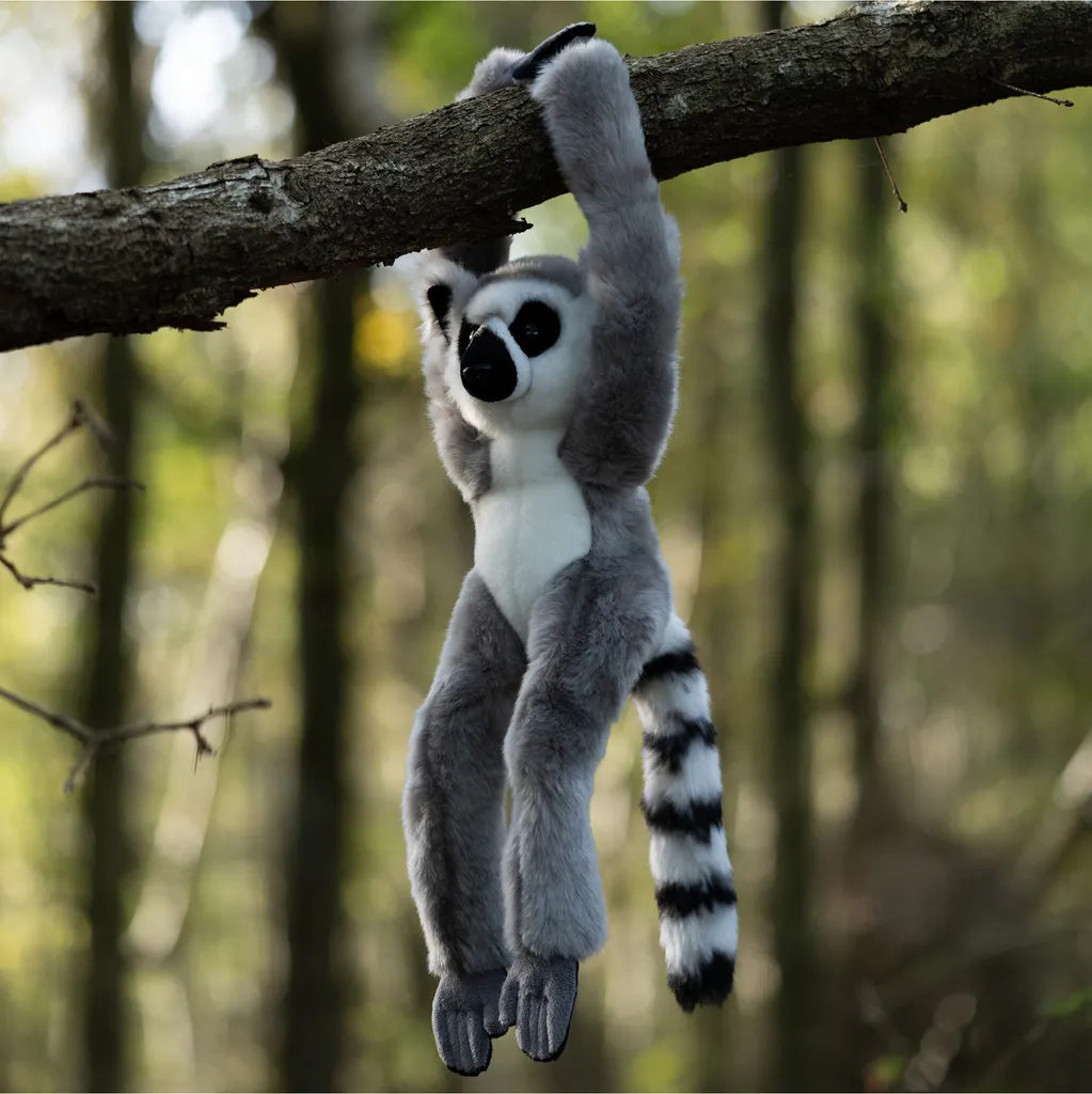 Doudou lémurien Animigos - Peluche hypoallergénique et ultra douce