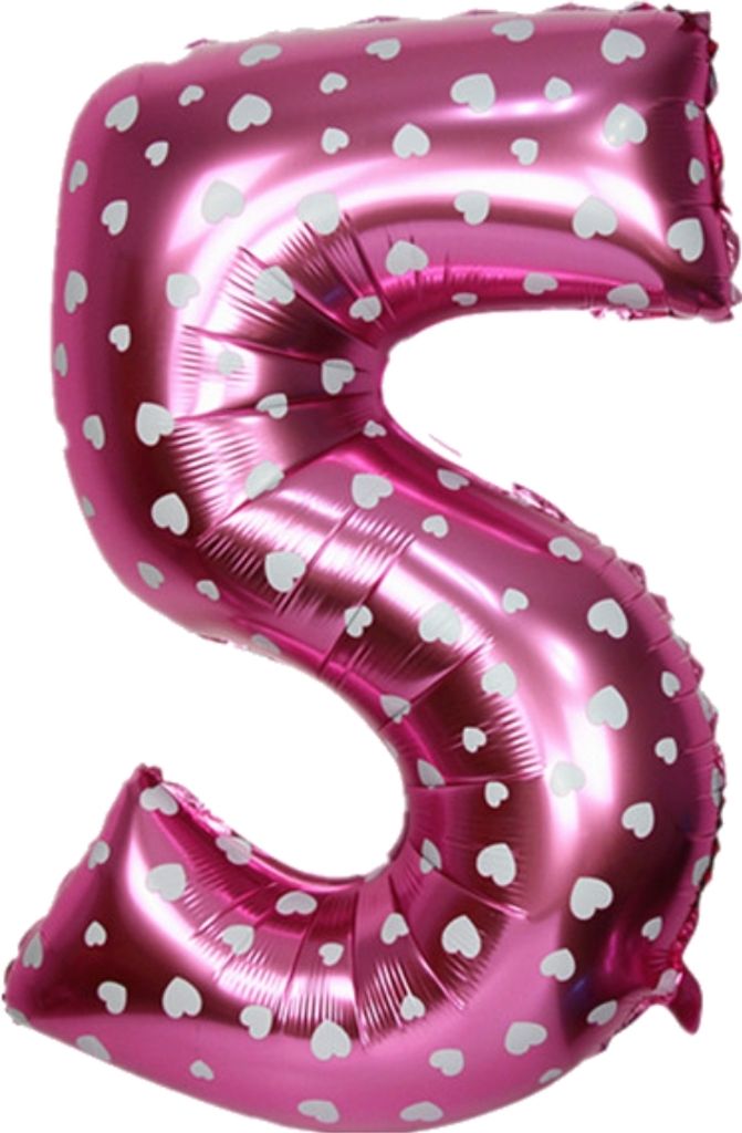 Zahl Luftballon XL 75CM Nummer Folienballon Rosa 5