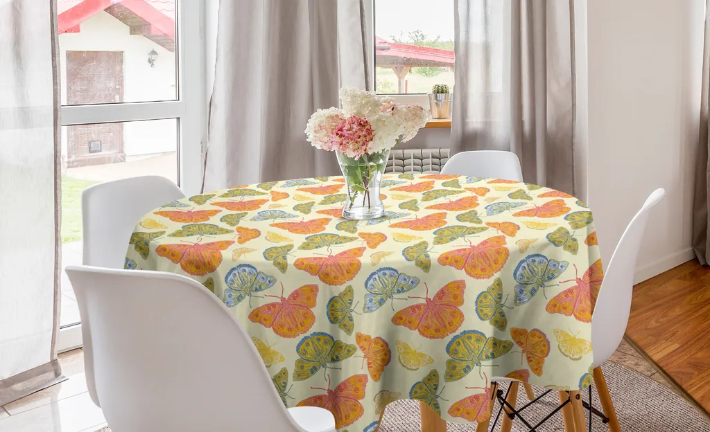 Tovaglia Circolare ABAKUHAUS 150cm Farfalle - Design Antimacchia