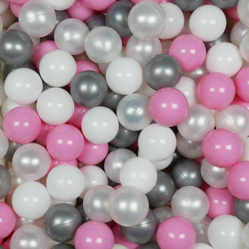 Spielzeugbälle ø7cm 50Stk Weiß, Perlmutt, Silber, Puderrosa