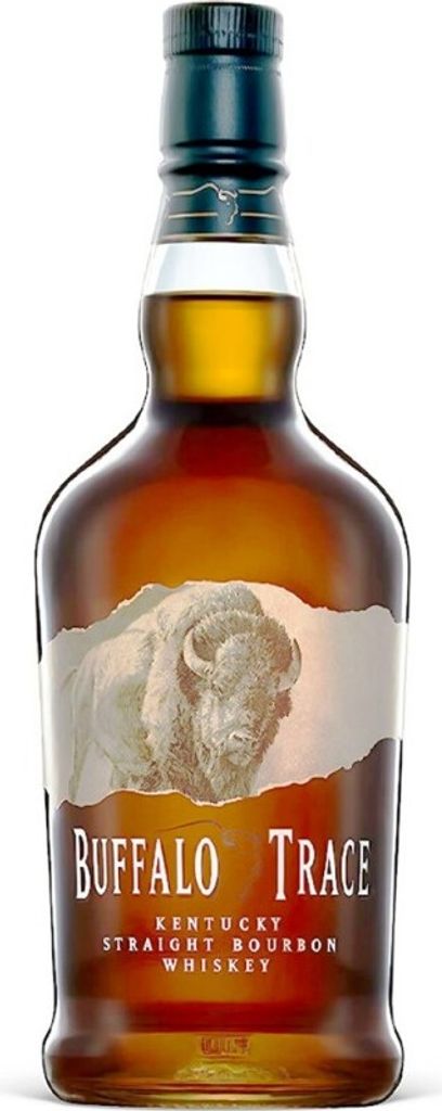 A bottle of Buffalo Trace Kentucky Straight Bourbon Whiskey.