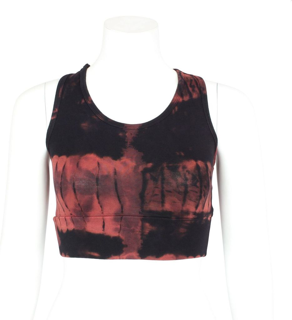 Crop Top - Racerback - Batik - Birch - schwarz - rot-burgund
