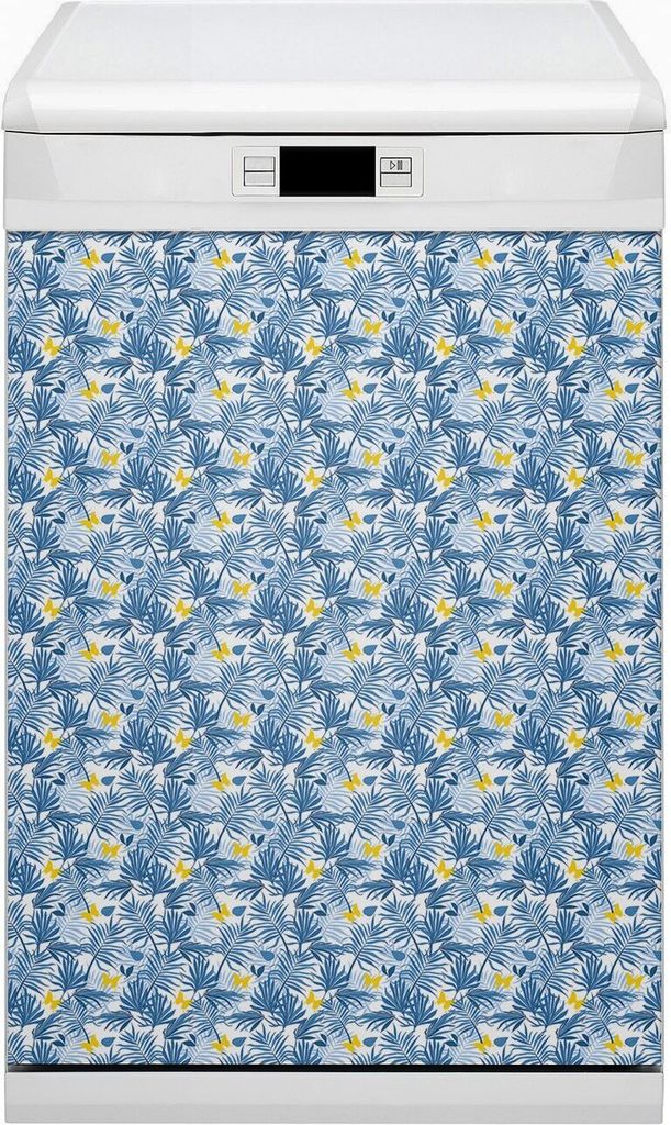 Dekorative Magnetmatte Küche Geschirrspüle 45x80 cm Magnet für Spülmaschine - Schmetterlinge in Tropen