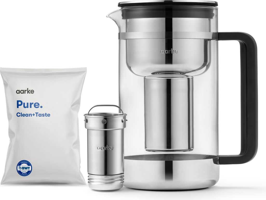 Aarke Wasserfilterkanne Purifier Groß - Glas 1,66l