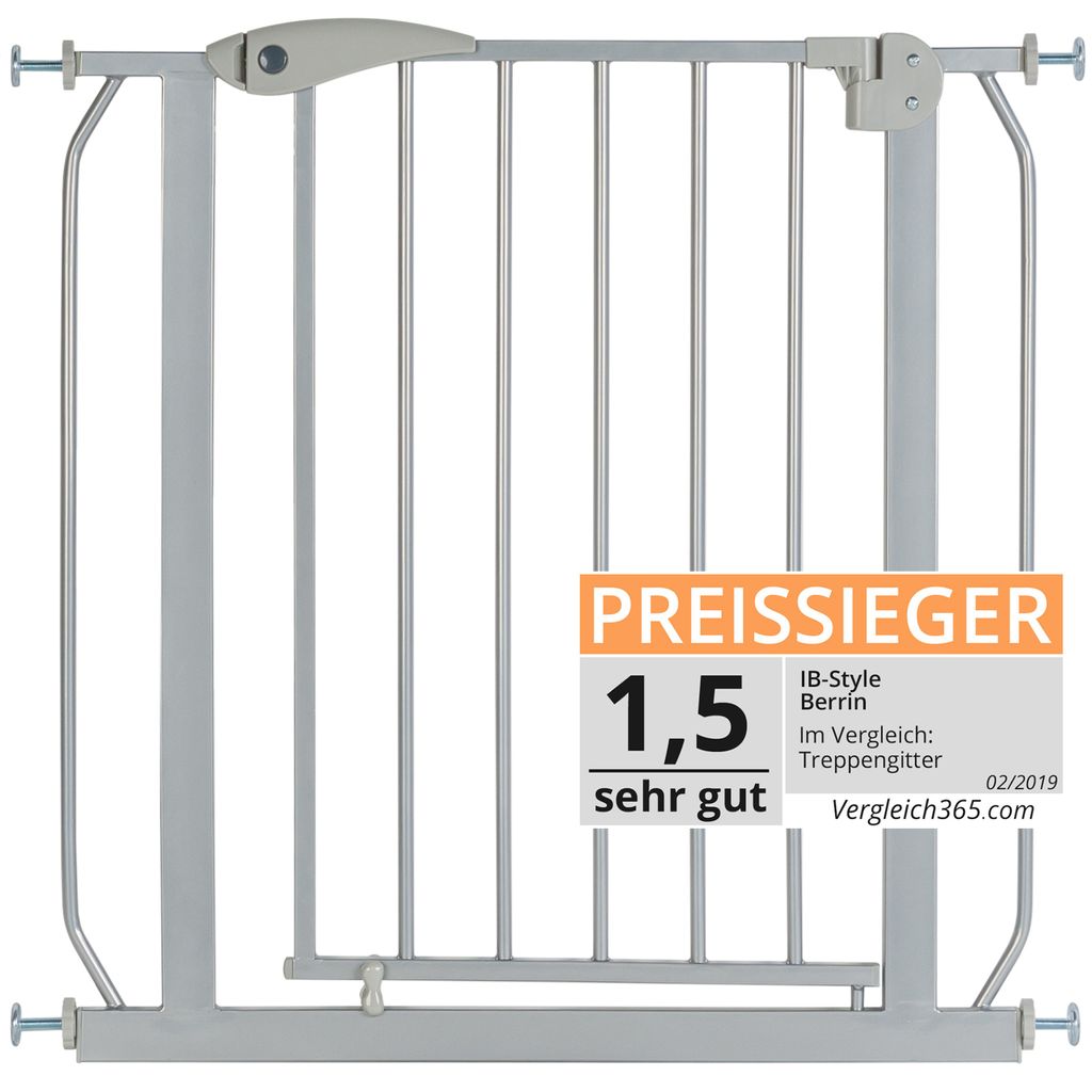 ib style® MIKA Treppengitter Türgitter Schutzgitter Absperrgitter Weiß 75-175cm 