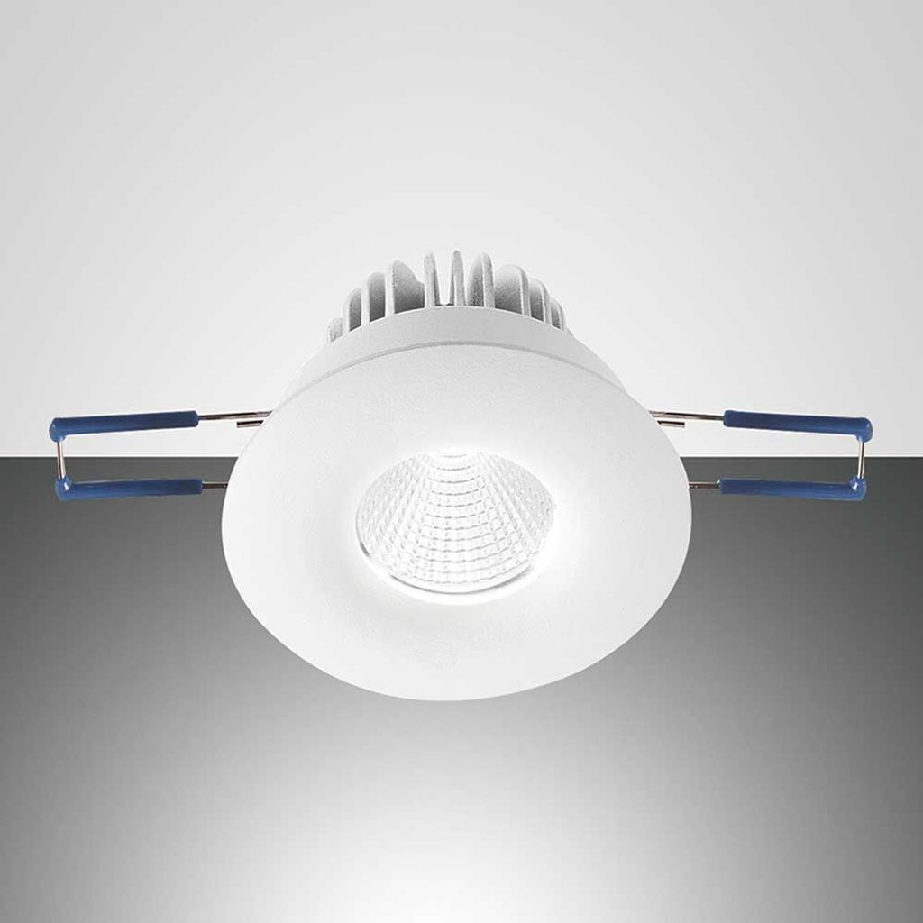 Fabas Luce LED Einbauspot Set Sigma Ø82/70mm 7W Warmweiß Weiß rund