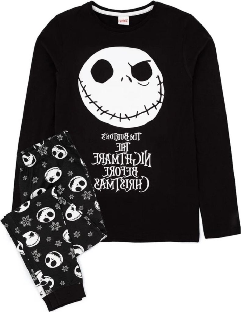 Nightmare Before Christmas - Schlafanzug mit langer Hose für Jungen NS7096 (146-152) (Schwarz/Weiß)