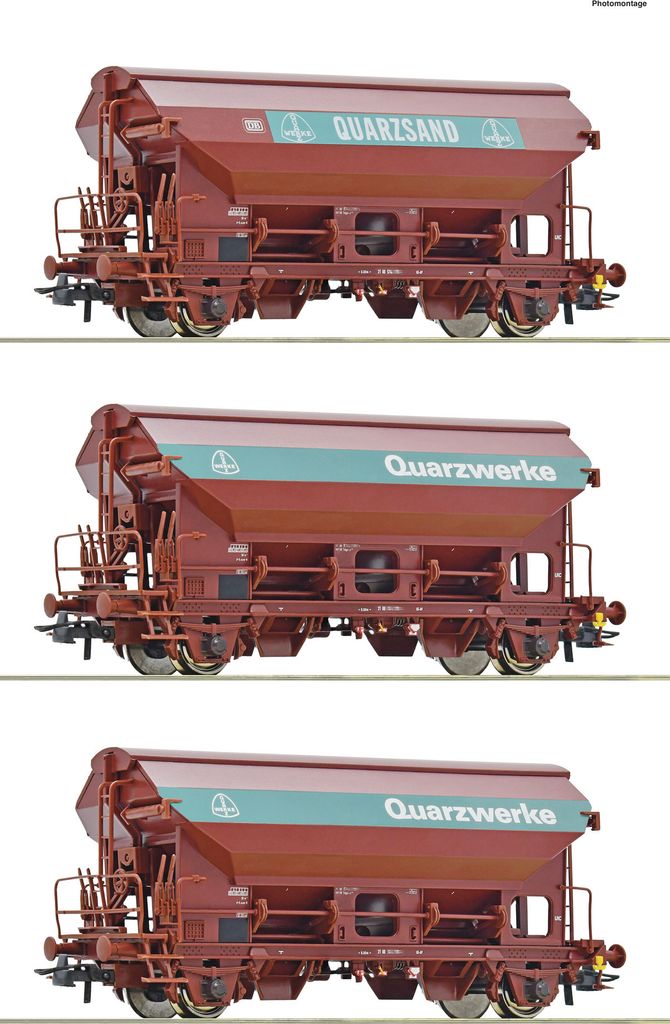 Roco 77052 3-tlg. Set: Schwenkdachwagen, DB