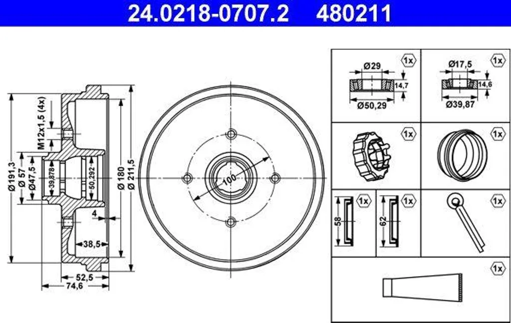 Tambour de Frein Arrière 180mm pour VW Polo et Seat Cordoba - Qualité OE