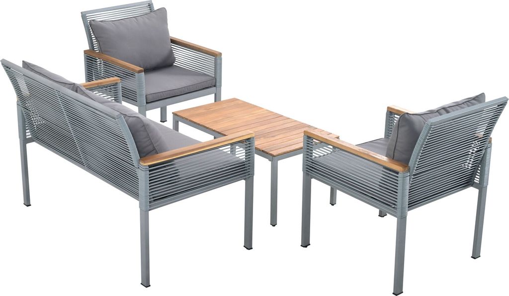 Merax 4-tlg. Garten-Lounge-Set mit Stahlrahmen und Produktbild 10