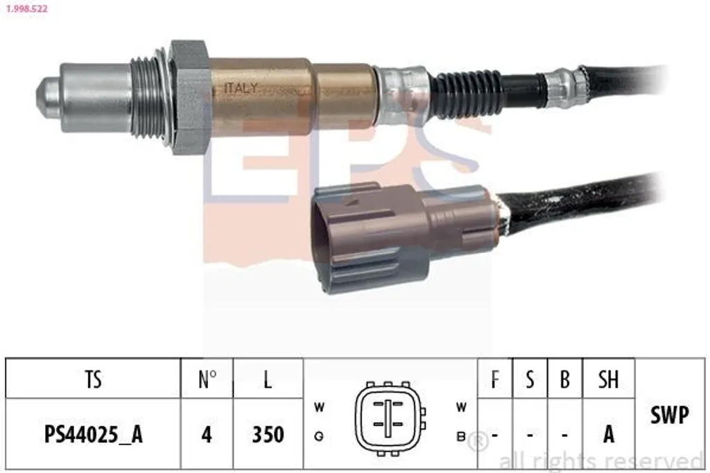 Sonde Lambda EPS pour TOYOTA Yaris P9 Sonde Plane Chauffée 350mm 1998522