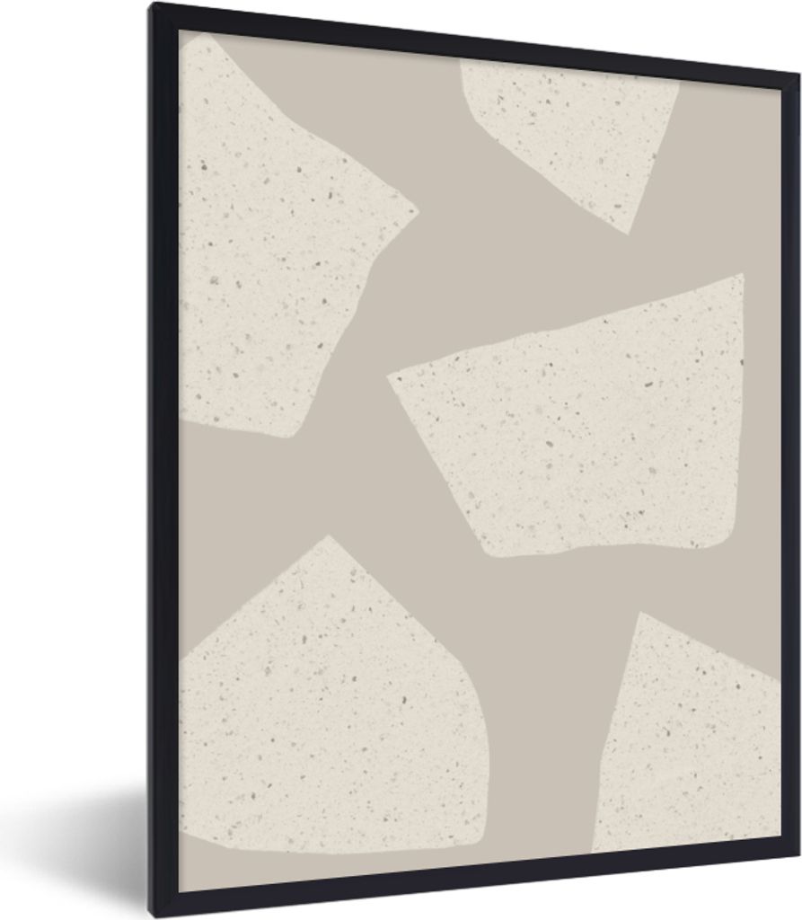 MuchoWow Gerahmtes Poster Terrazzo - Abstrakt - Pastell - Muster 60x80 cm - Poster mit Schwarzem Bilderrahmen Wandposter Rahmen Foto Bilder - Pre...