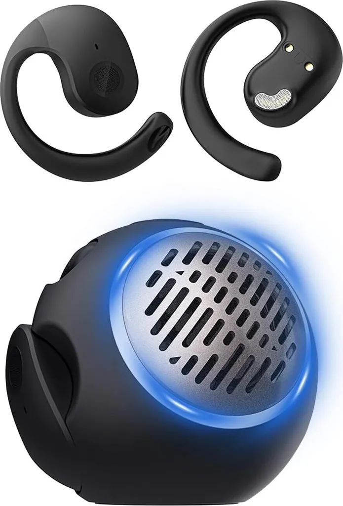 Cuffie Open-ear Bluetooth 5.4 BlitzRock – Suono Bilanciato, Driver 17x12 Mm, ENC A 4 Microfoni, Impermeabilità IPX5, 30 Ore Di Autonomia, EQ Personalizzabile, Bianco